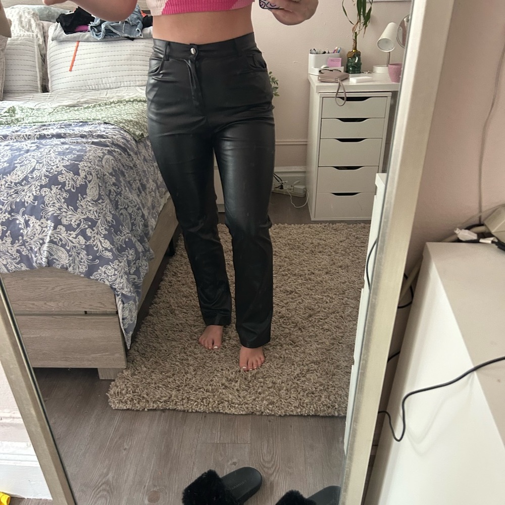 Faux leather pants from Shein.